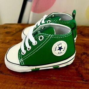 Baby green converse sneakers